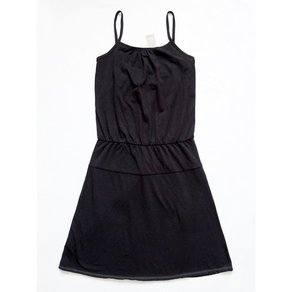 NEW WITH TAG AMERICAN EAGLE Adjustable Strap Elastic Waist Tiered Black Dress XS